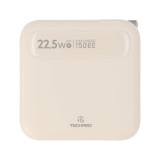 พาวเวอร์แบงค์ TECHPRO 15,000 mAh Built-In Cable 3-in-1 22.5W UP1501 (CCC) Cream