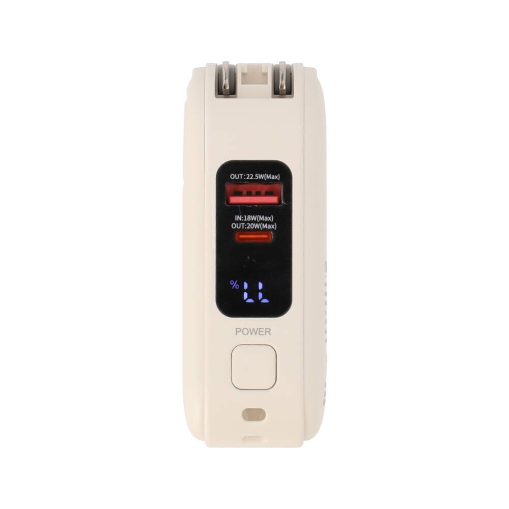 พาวเวอร์แบงค์ TECHPRO 15,000 mAh Built-In Cable 3-in-1 22.5W UP1501 (CCC) Cream