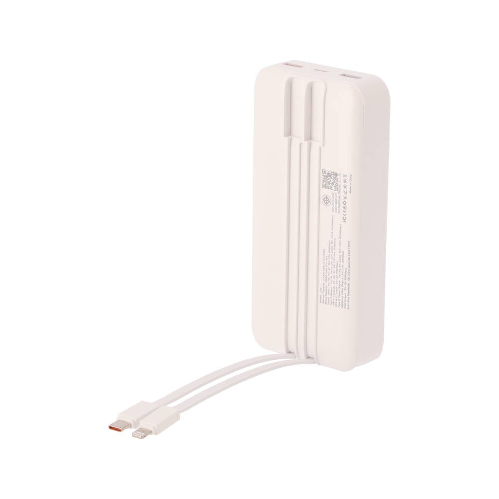 พาวเวอร์แบงค์ TECHPRO 20,000 mAh Built in Cable 22.5W C20 (CCC) White