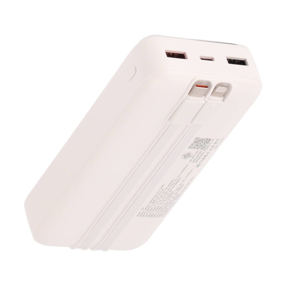 พาวเวอร์แบงค์ TECHPRO 20,000 mAh Built in Cable 22.5W C20 (CCC) White