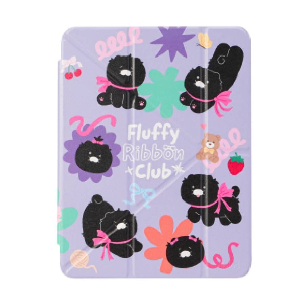 QPLUS x KAKAO Friends เคส iPad 10.2 7th/8th/9th Gen (2021) Y Model Fluffy Ribbon Club Purple