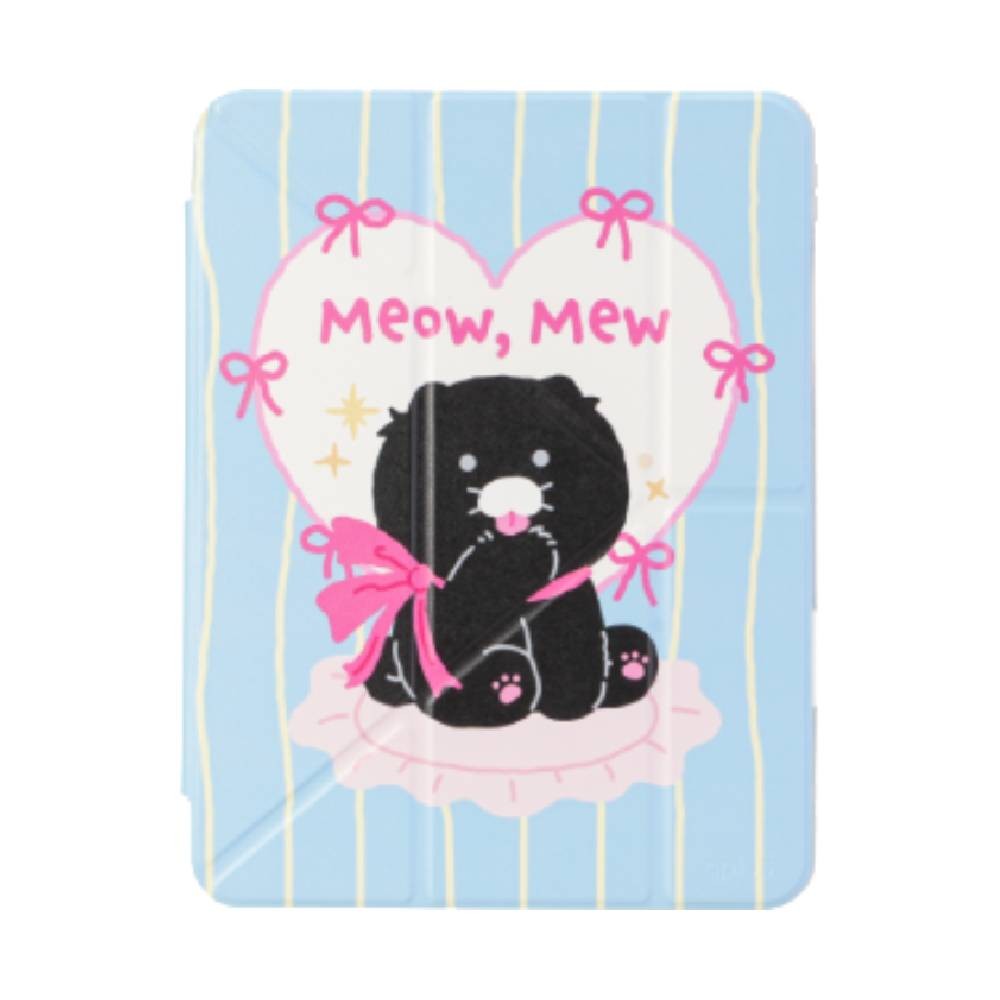QPLUS x KAKAO Friends เคส iPad Gen 10th/11th 2025 Y Model Fluffy Ribbon Club Blue
