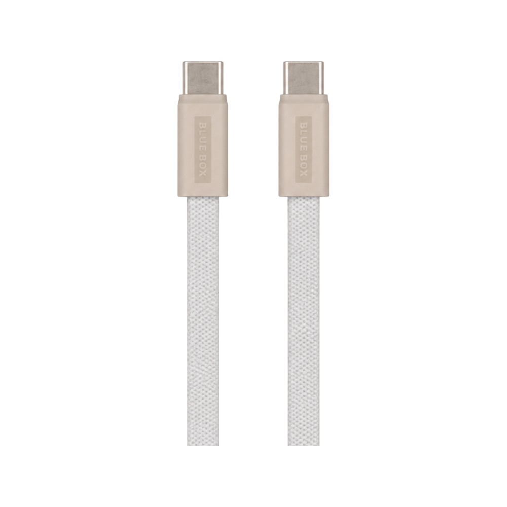 สายชาร์จ Blue Box USB-C to USB-C Cable 60W 1M. Mag Flat White (BB-C11)