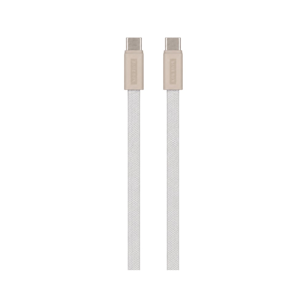 สายชาร์จ Blue Box USB-C to USB-C Cable 60W 1M. Mag Flat White (BB-C11)