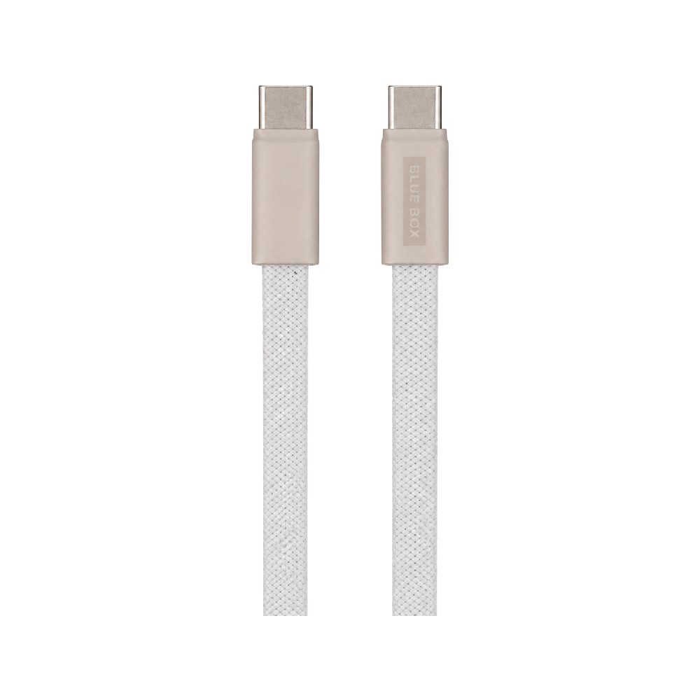 สายชาร์จ Blue Box USB-C to USB-C Cable 60W 1M. Mag Flat White (BB-C11)