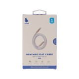 สายชาร์จ Blue Box USB-C to USB-C Cable 60W 1M. Mag Flat White (BB-C11)