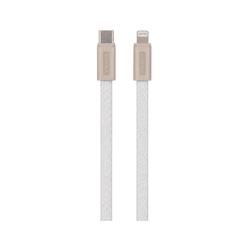 สายชาร์จ Blue Box USB-C to Lightning Cable 27W 1M. Mag Flat White (BB-C11)