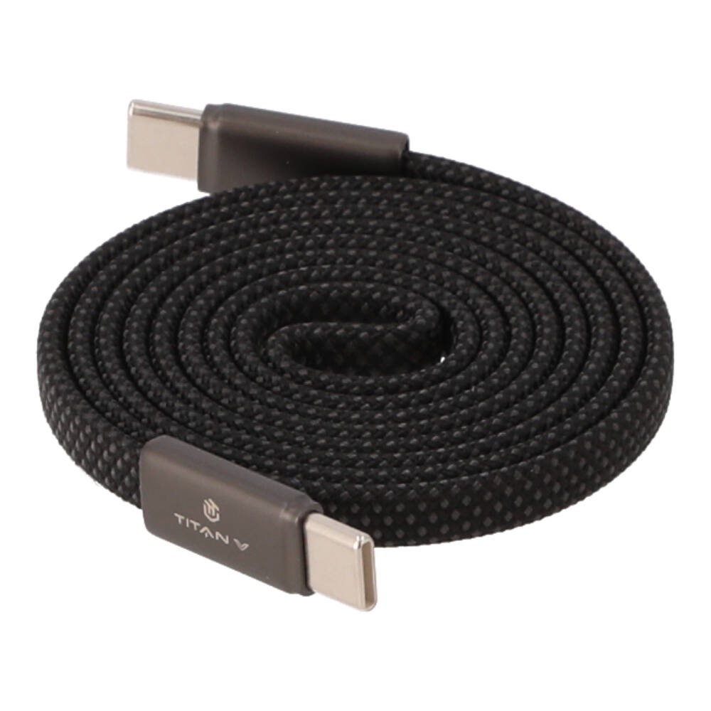 สายชาร์จ TITANV USB-C to USB-C MagCord II 60W Super Fast Charge 1M. Knitting Black