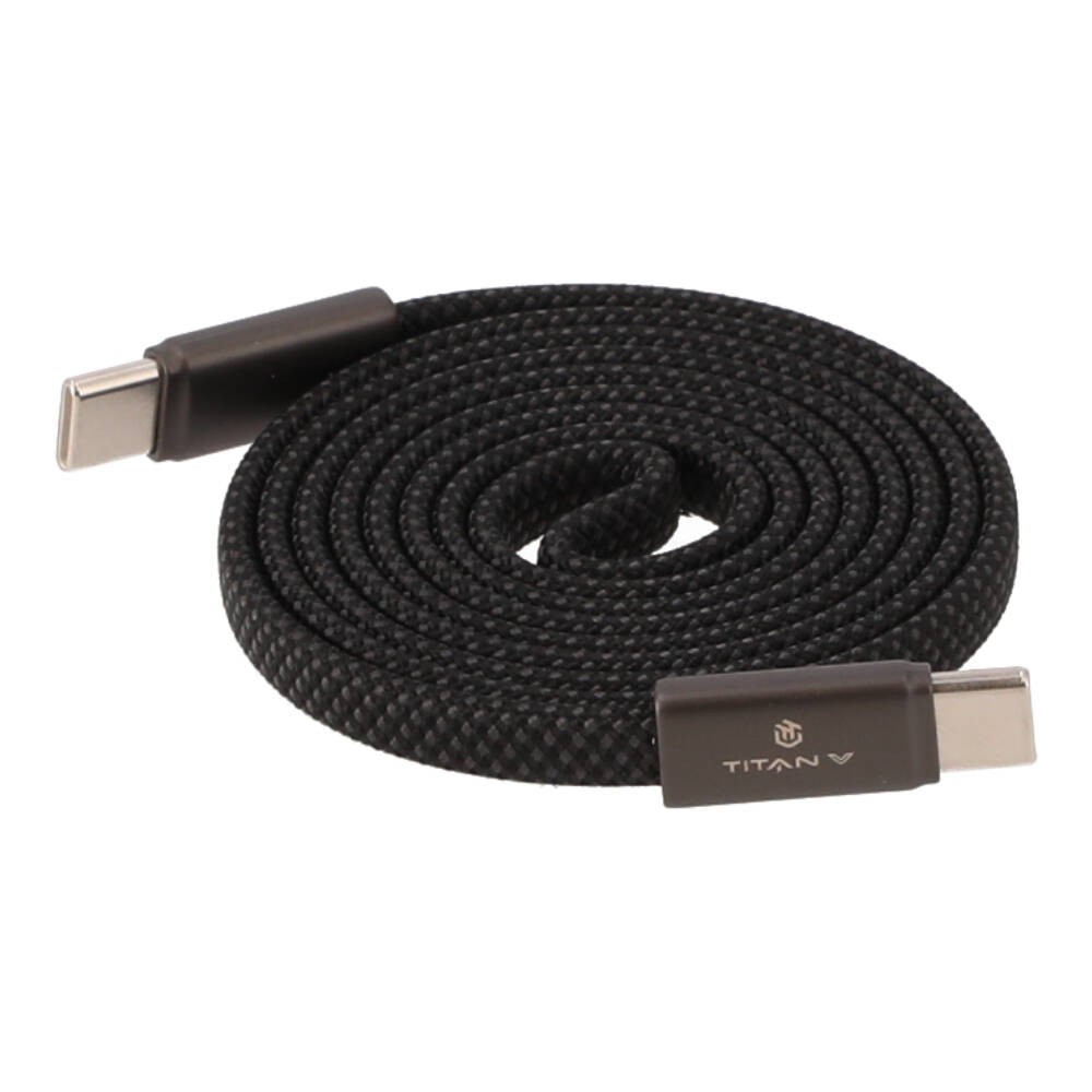 สายชาร์จ TITANV USB-C to USB-C MagCord II 60W Super Fast Charge 1M. Knitting Black