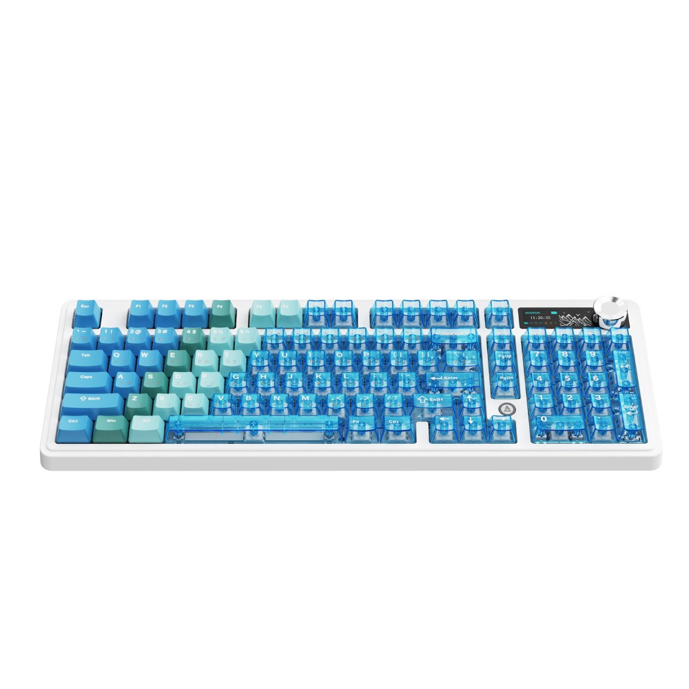 คีย์บอร์ดเกมมิ่ง Ajazz AK980 V2 Pro Crushed Ice Blue Lychee Switch