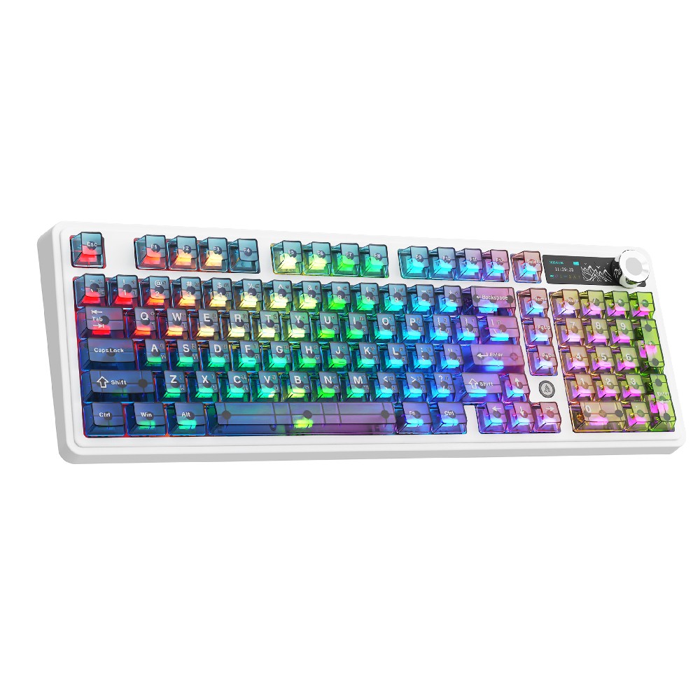 คีย์บอร์ดเกมมิ่ง Ajazz AK980 V2 Pro Glass Soda Lychee Switch