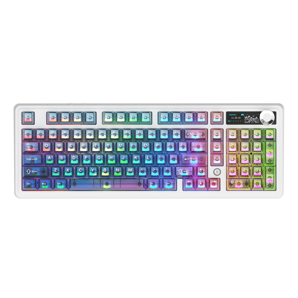 คีย์บอร์ดเกมมิ่ง Ajazz AK980 V2 Pro Glass Soda Lychee Switch