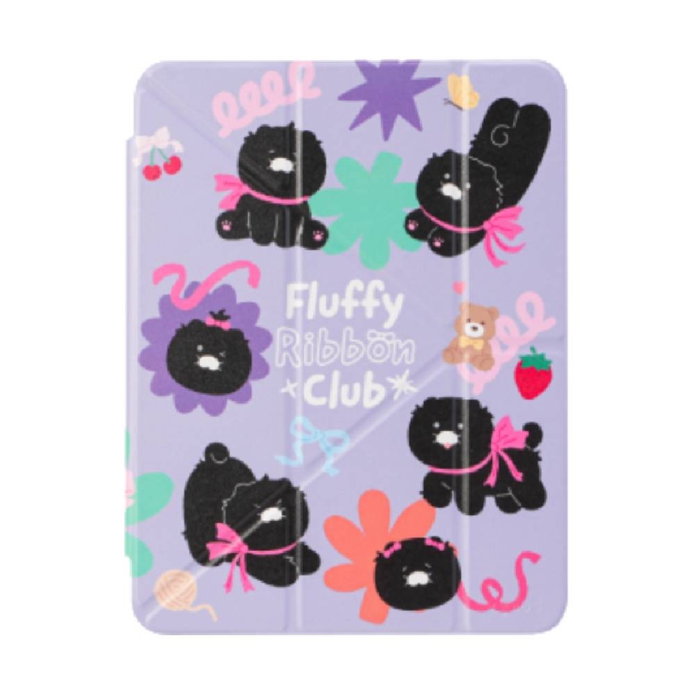 QPLUS x KAKAO Friends เคส iPad Gen 10th/11th (2025) Y Model Fluffy Ribbon Club Purple