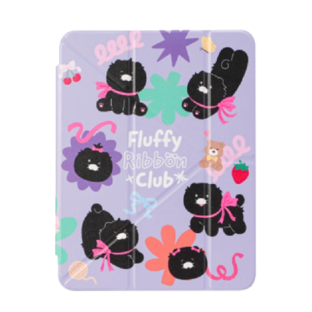 QPLUS x KAKAO Friends เคส iPad Air4/5/6/7/8 11 2026 (M2/M3/M4) Y Model Fluffy Ribbon Club Purple