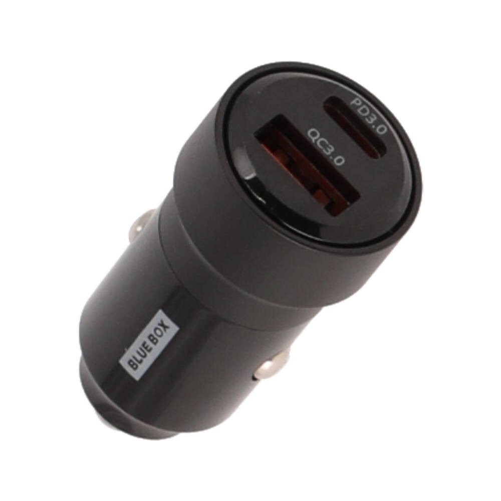 ที่ชาร์จแบตในรถ Blue Box Car Charger 1 USB-A / 1 USB-C (75W) Black (BB-CC05)