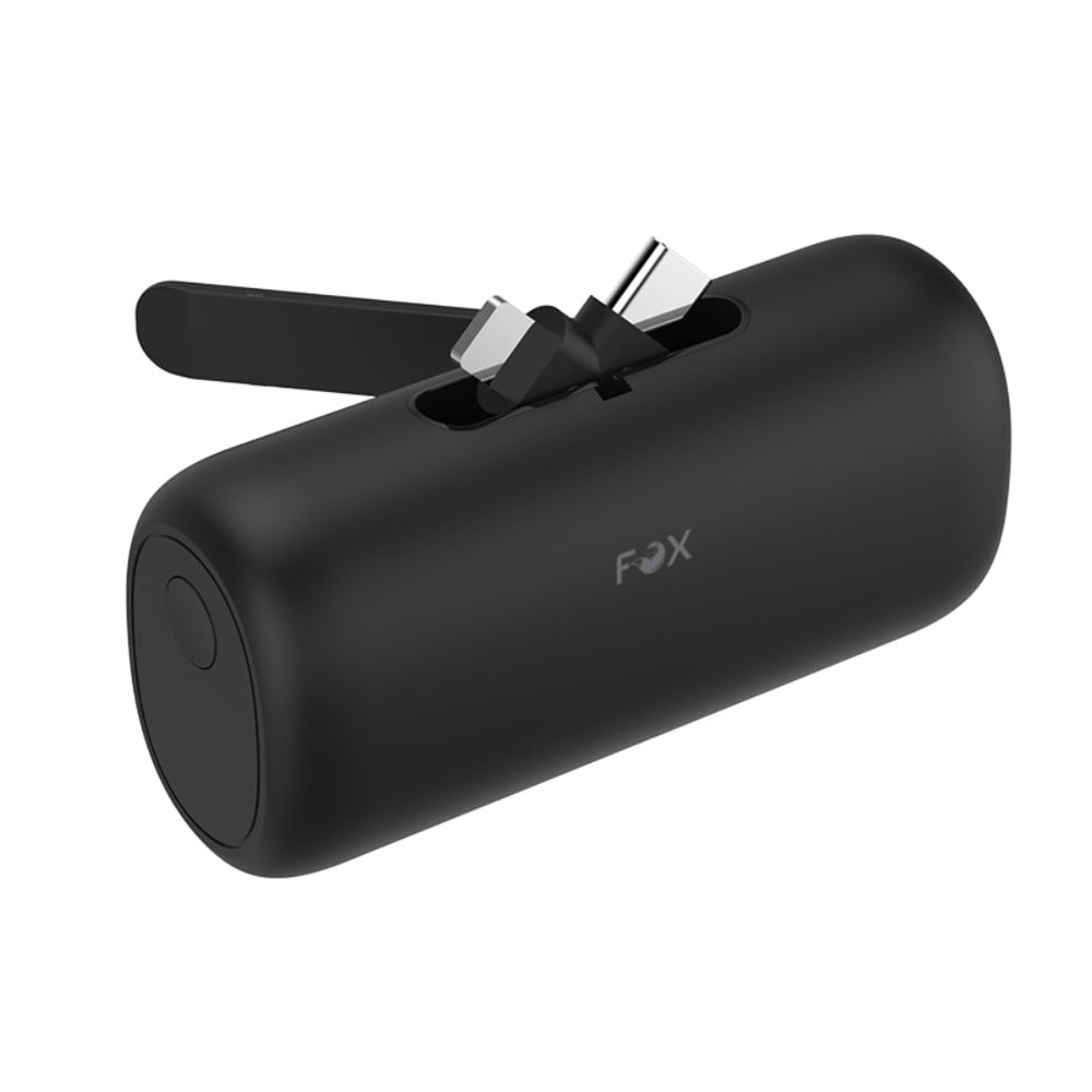 พาวเวอร์แบงค์ FOX 5,000 mAh Pocket Power 1xType-C with Type-C & Lightning Ports B5K01 (CCC) Black