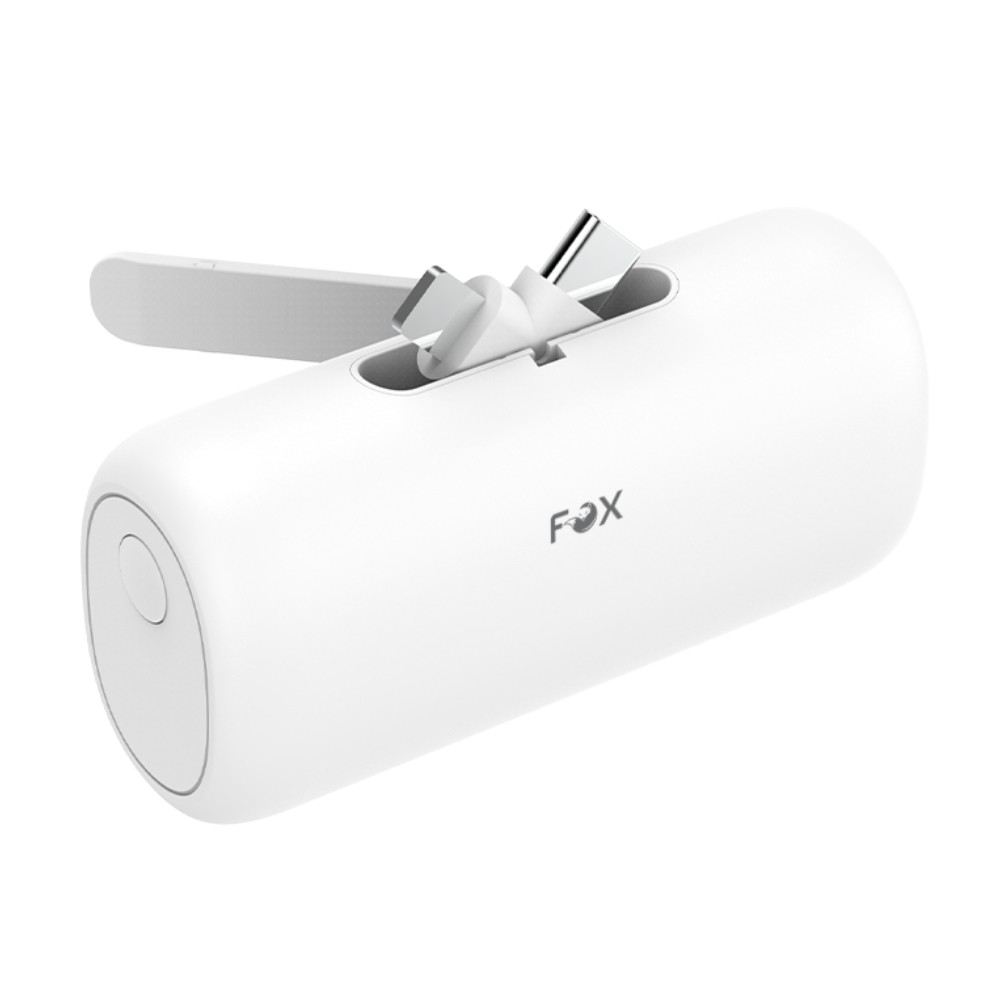 พาวเวอร์แบงค์ FOX 5,000 mAh Pocket Power 1xType-C with Type-C & Lightning Ports B5K01 (CCC) White