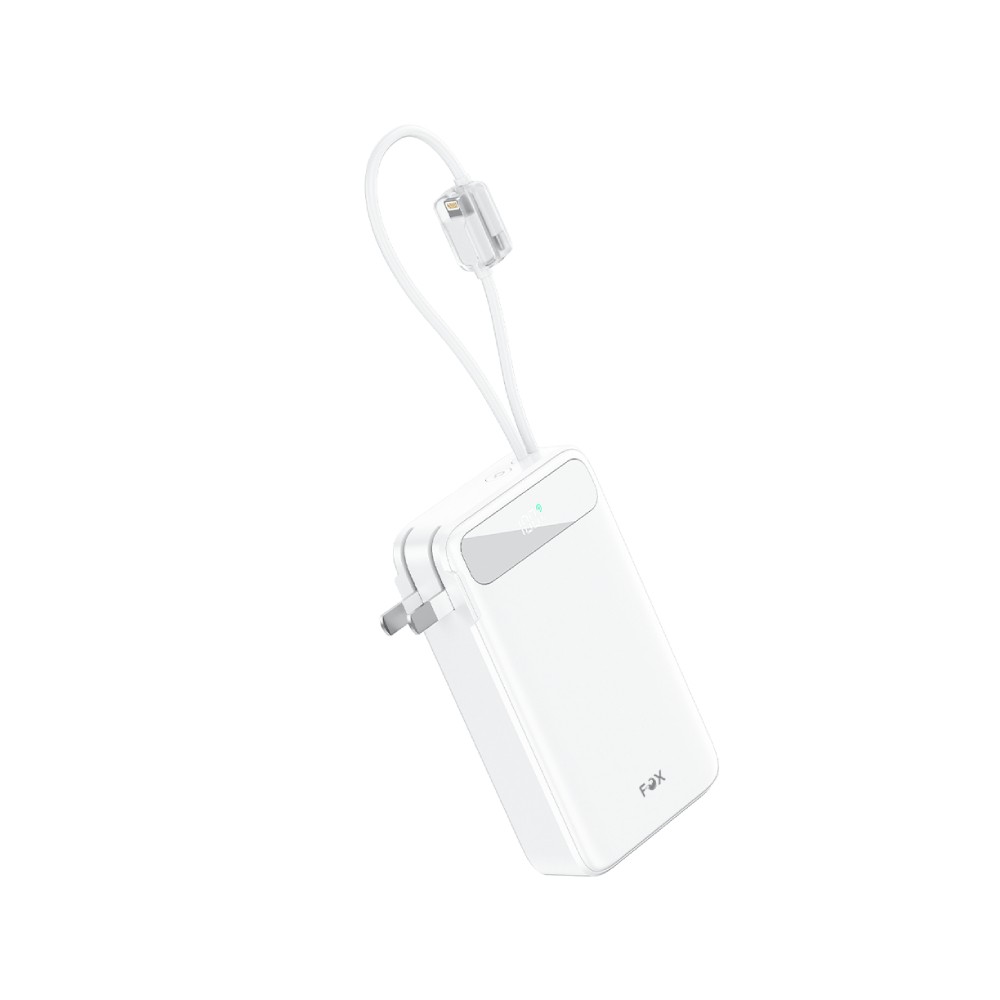 พาวเวอร์แบงค์ FOX 20,000 mAh 22.5.W 1xType-C LED Display 2-in-1 Cable 208A1 (CCC) White