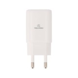 อะแดปเตอร์ TECHPRO Wall USB Charger 1 USB-C (PD45W) + USB-C to USB-A AG-401 White