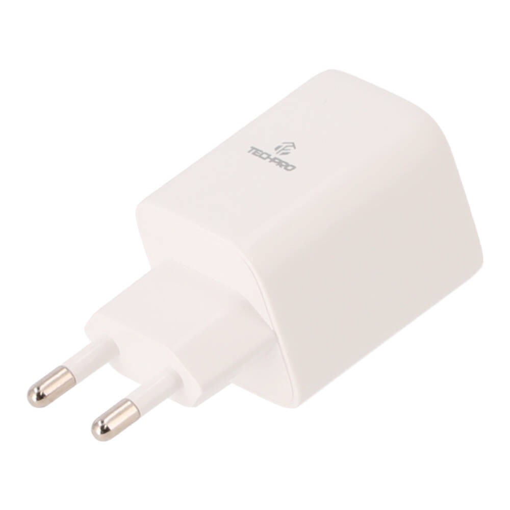 อะแดปเตอร์ TECHPRO Wall USB Charger 1 USB-C (PD45W) + USB-C to USB-A AG-401 White
