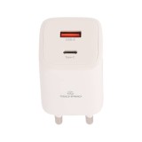 อะแดปเตอร์ TECHPRO Wall USB Charger 1 USB-C (PD45W) + USB-C to USB-A AG-401 White