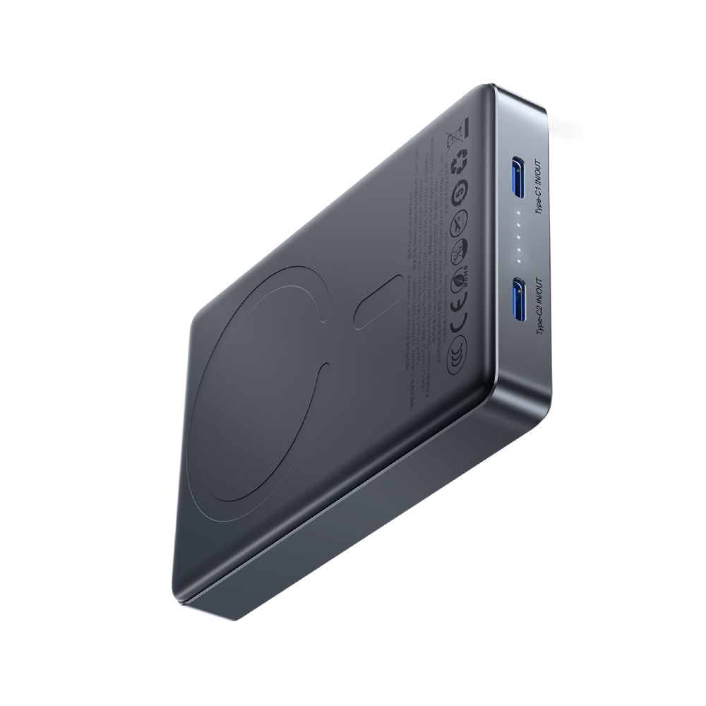 พาวเวอร์แบงค์ JOYROOM 10000mAh Ultra-Slim Metal Magnetic Wireless (JR-PBM08 Pro 20W) (CCC) Space Gray