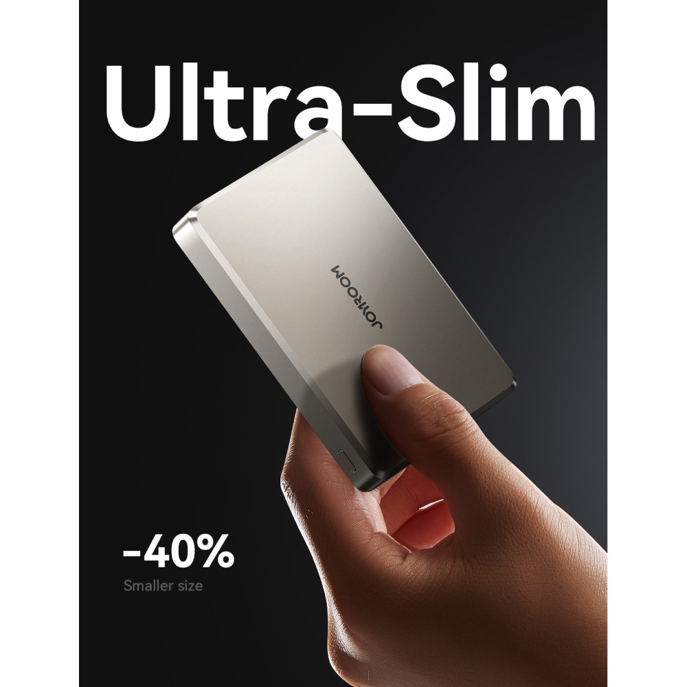 พาวเวอร์แบงค์ JOYROOM 10000mAh Ultra-Slim Metal Magnetic Wireless (JR-PBM08 Pro 20W) (CCC) Natural Titanium