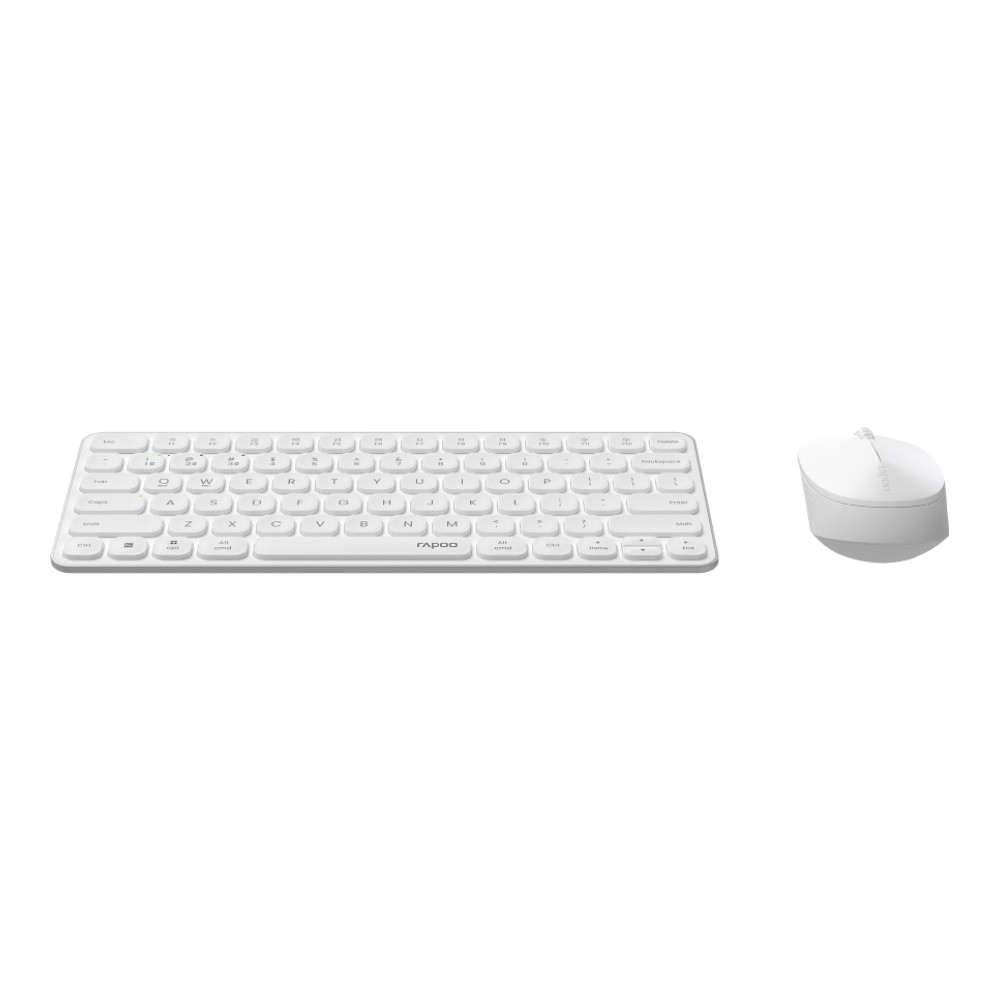 เมาส์และคีย์บอร์ด Rapoo Wireless Mouse + Keyboard 9010M Multi-mode White