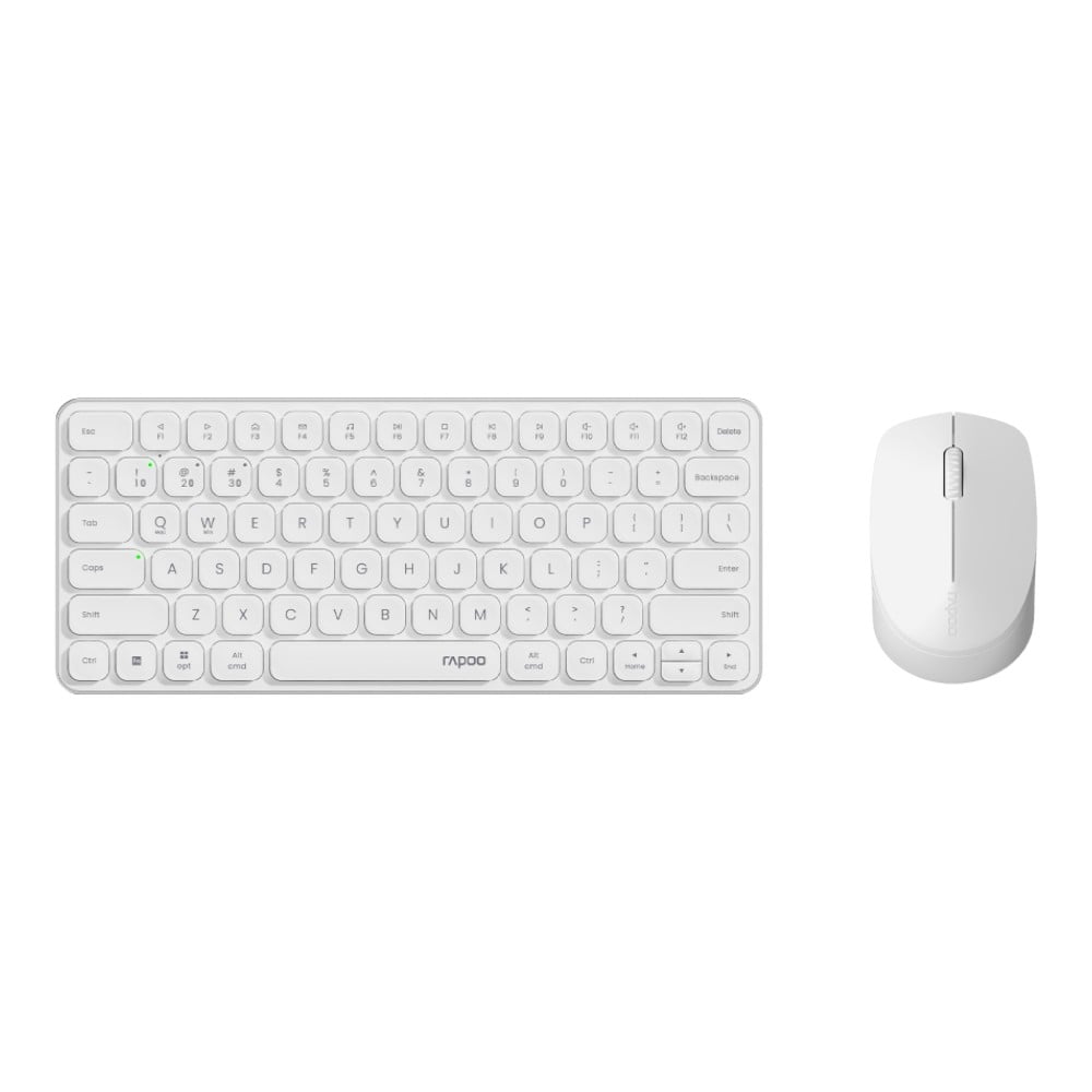 เมาส์และคีย์บอร์ด Rapoo Wireless Mouse + Keyboard 9010M Multi-mode White