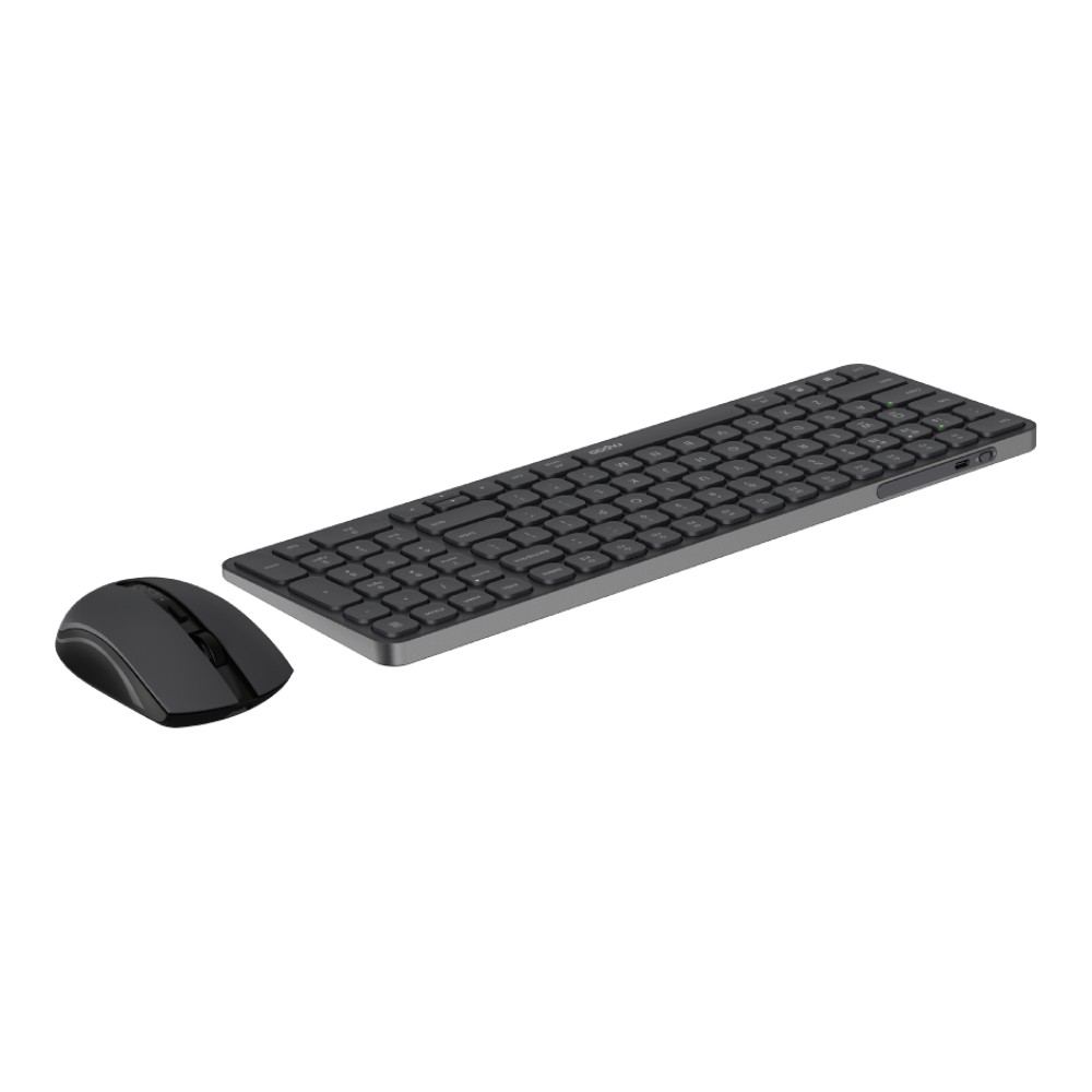 เมาส์และคีย์บอร์ด Rapoo Wireless Mouse + Keyboard 9350S Multi-mode Dark Gray