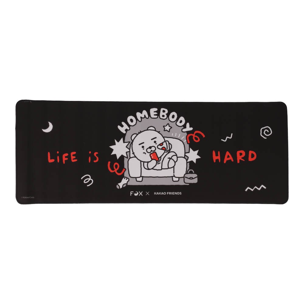 FOX x KAKAO แผ่นรองเมาส์ Desk Mat Life is Hard Black