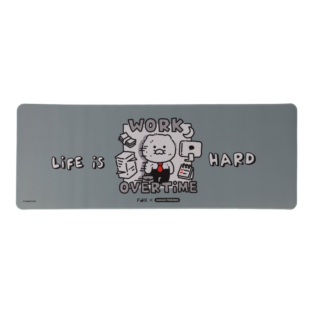 FOX x KAKAO แผ่นรองเมาส์ Desk Mat Life is Hard Gray