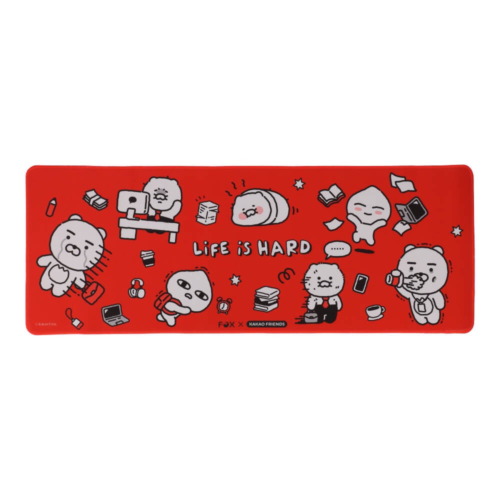 FOX x KAKAO แผ่นรองเมาส์ Desk Mat Life is Hard Red