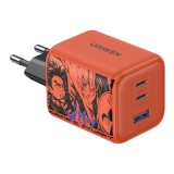 UGREEN X ROV อะแดปเตอร์ Wall Charger 1 USB-A / 2 USB-C (PD45W) GaN Tech Orange (65574)