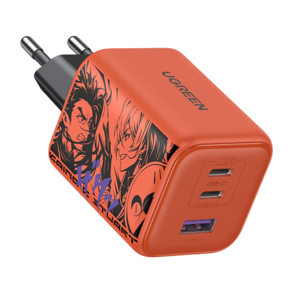 UGREEN X ROV อะแดปเตอร์ Wall Charger 1 USB-A / 2 USB-C (PD45W) GaN Tech Orange (65574)