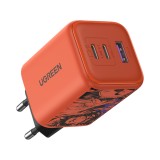 UGREEN X ROV อะแดปเตอร์ Wall Charger 1 USB-A / 2 USB-C (PD45W) GaN Tech Orange (65574)