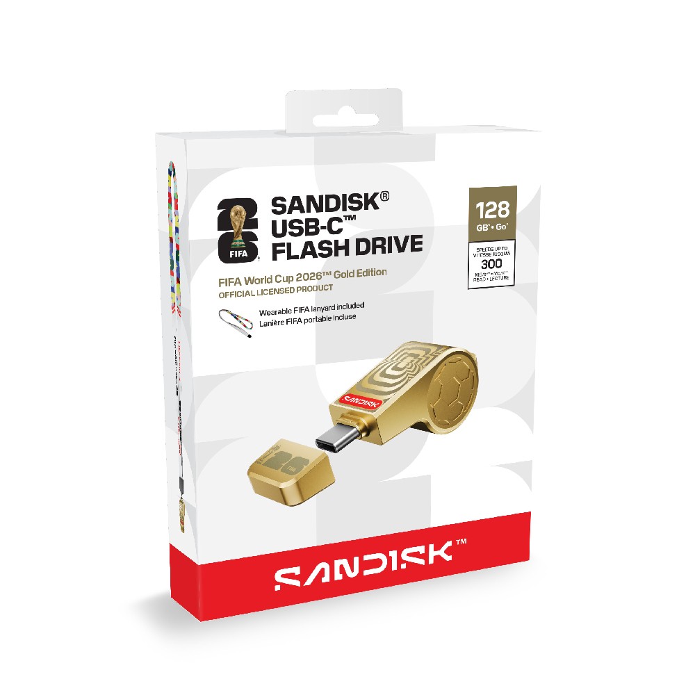 แฟลชไดร์ฟ SanDisk FIFA World Cup 2026 USB Drive Type-C 128GB (SDCZIA-128G-G46GLD) Gold Edition