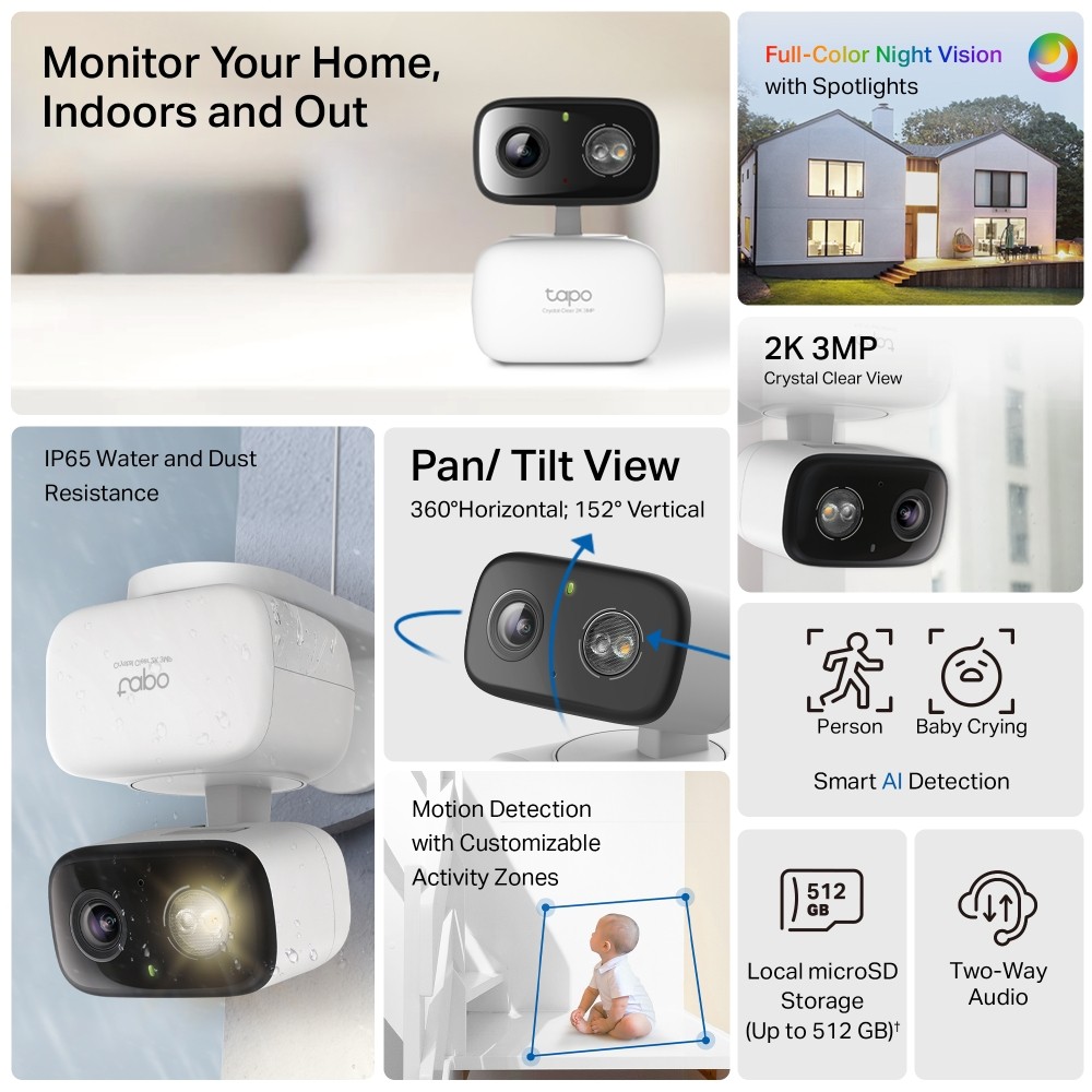กล้องวงจรปิด TP-Link Tapo C216 Indoor/Outdoor Home Security Wi-Fi Camera 3MP