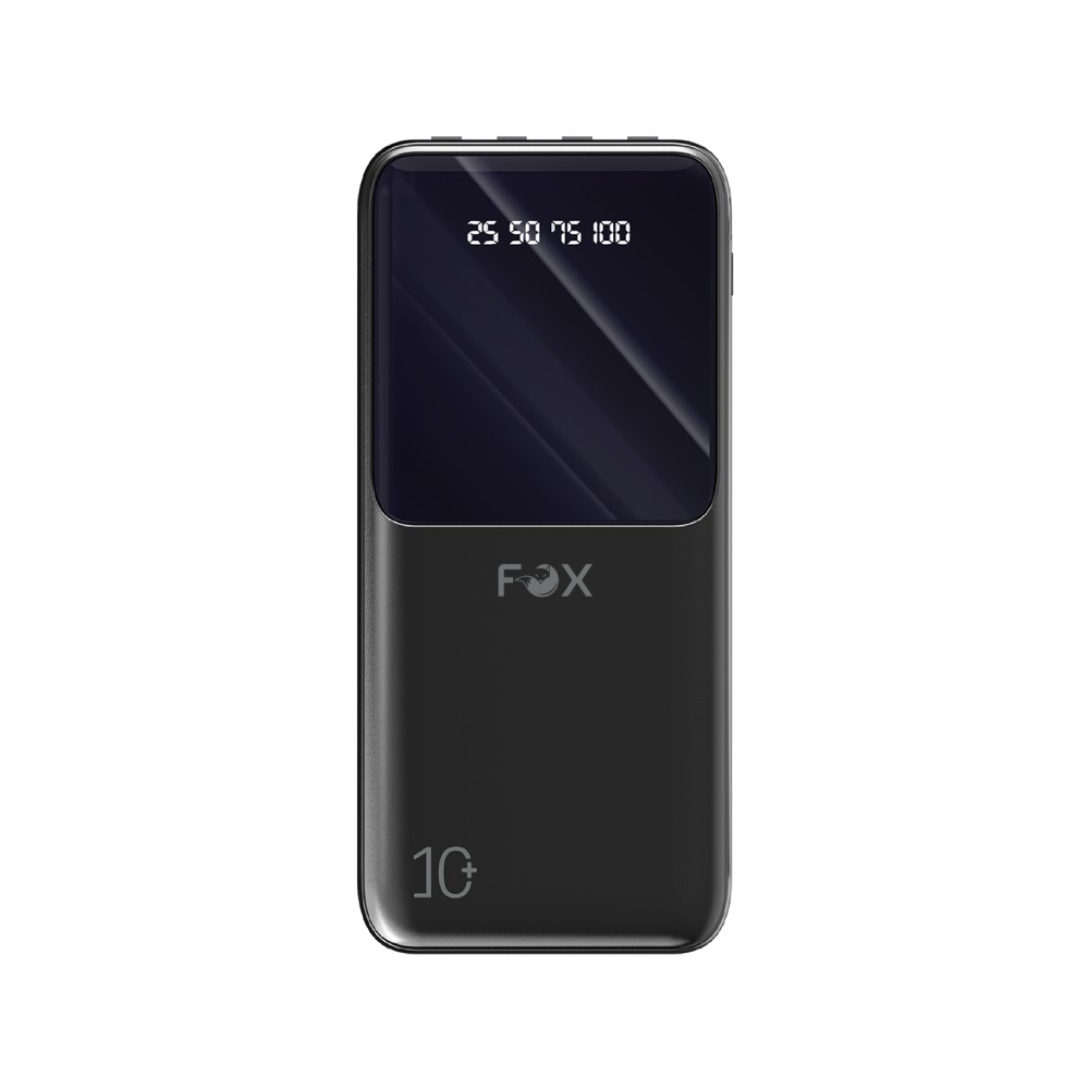 พาวเวอร์แบงค์ FOX 10,000 mAh with Built-in Cable LED Display AG1001 (CCC) Black