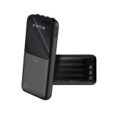 พาวเวอร์แบงค์ FOX 10,000 mAh with Built-in Cable LED Display AG1001 (CCC) Black