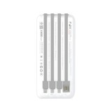 พาวเวอร์แบงค์ FOX 10,000 mAh with Built-in Cable LED Display AG1001 (CCC) White