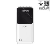 พาวเวอร์แบงค์ FOX 10,000 mAh with Built-in Cable LED Display AG1001 (CCC) White
