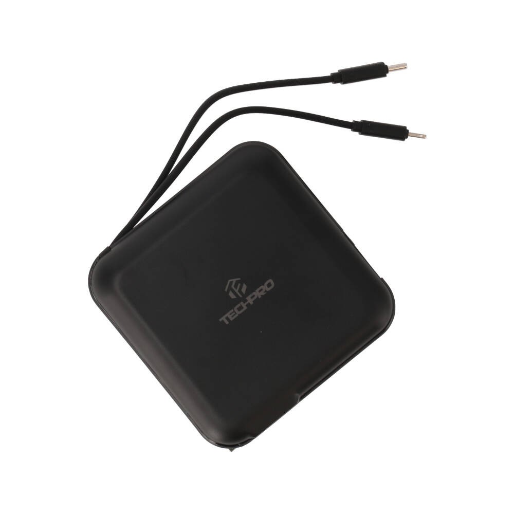 พาวเวอร์แบงค์ TECHPRO 15,000 mAh Built-in Cable BC19 N (CCC) Black