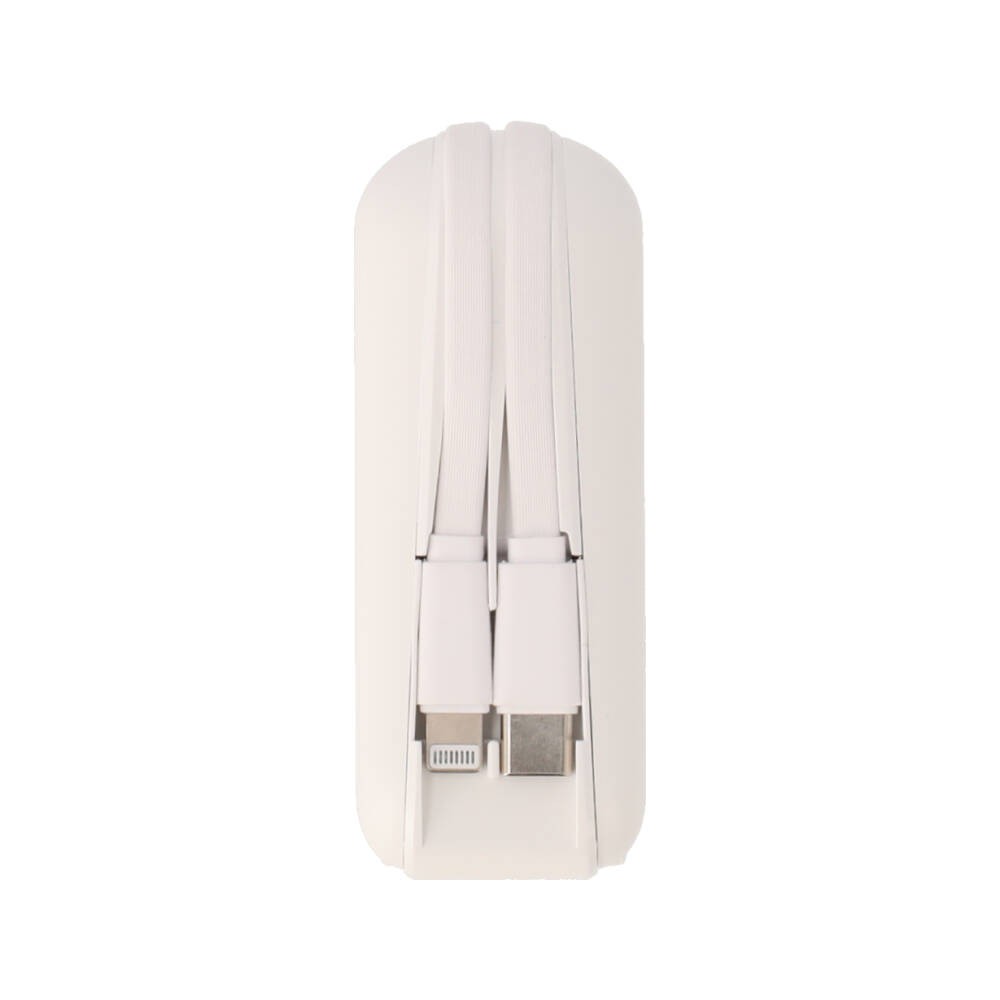 พาวเวอร์แบงค์ TECHPRO 15,000 mAh Built-in Cable BC19 N (CCC) White