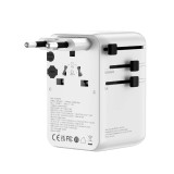 หัวแปลงปลั๊กไฟ QPLUS Universal Travel 45W Built In Cable 1005DTW White