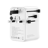 หัวแปลงปลั๊กไฟ QPLUS Universal Travel 70W Built In Cable 1006SDVW White