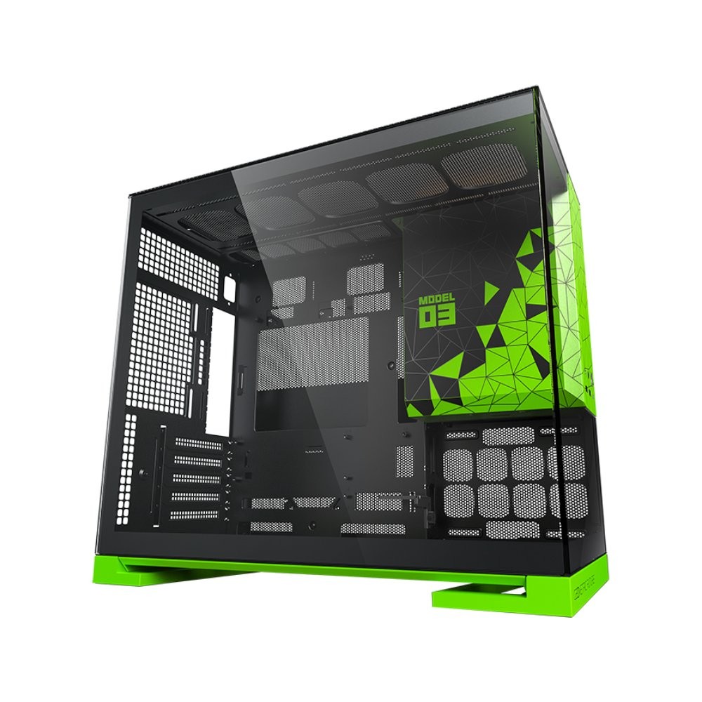 เคสคอมพิวเตอร์ GEOMETRIC FUTURE Model3 Black/Green (GF-CGC-MODEL3KGN)