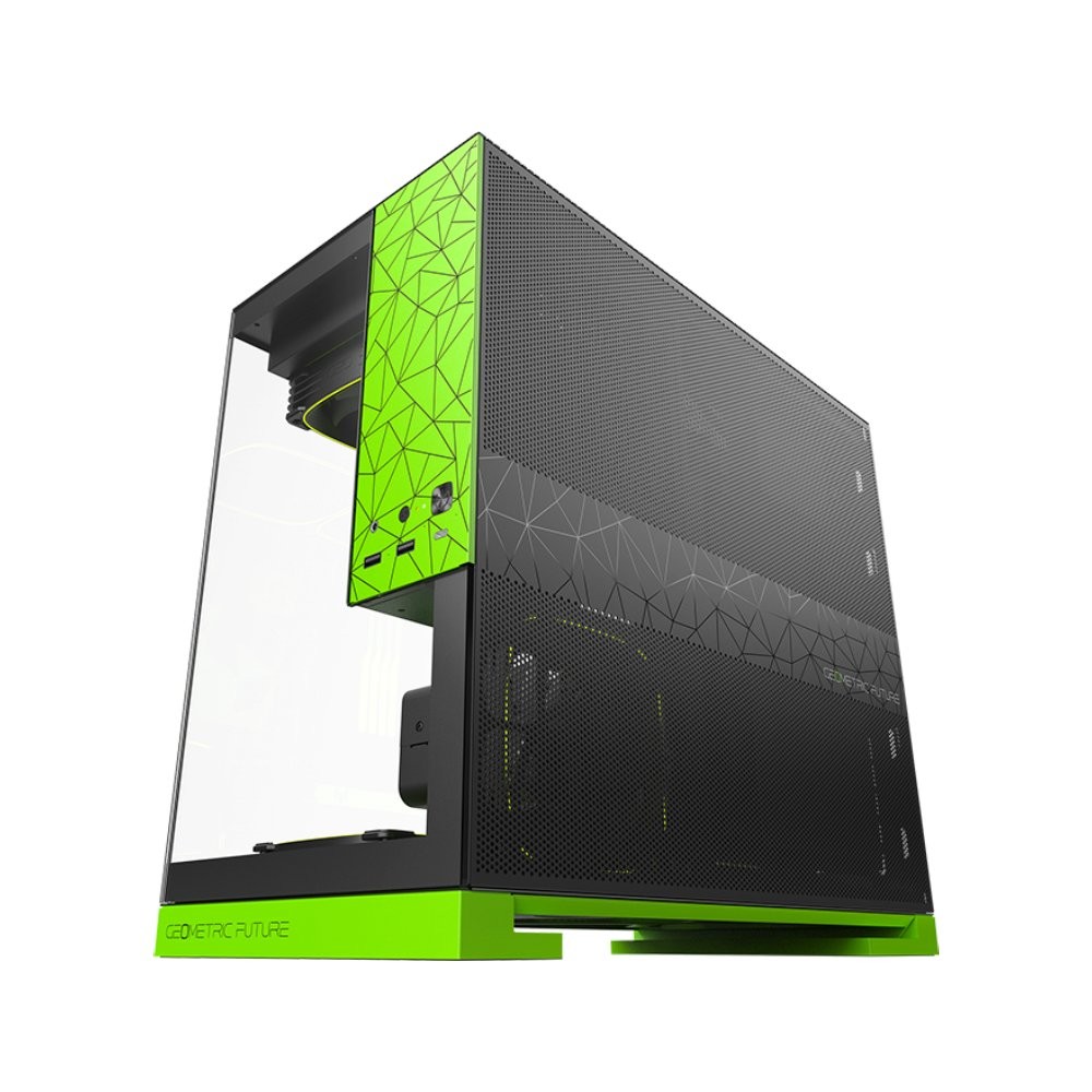 เคสคอมพิวเตอร์ GEOMETRIC FUTURE Model3 Black/Green (GF-CGC-MODEL3KGN)
