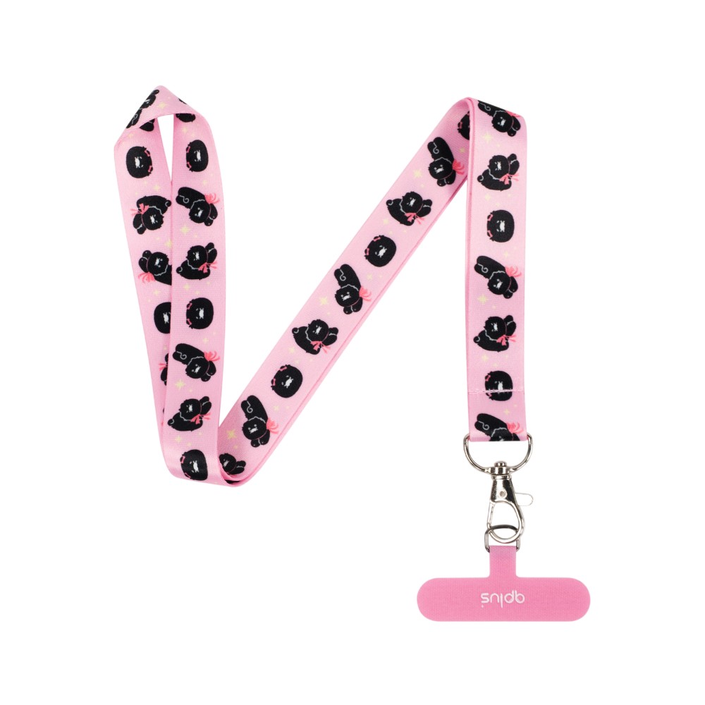 QPLUS x KAKAO Friends สายคล้องโทรศัพท์ Fluffy Ribbon Club Crossbody Strap Pink