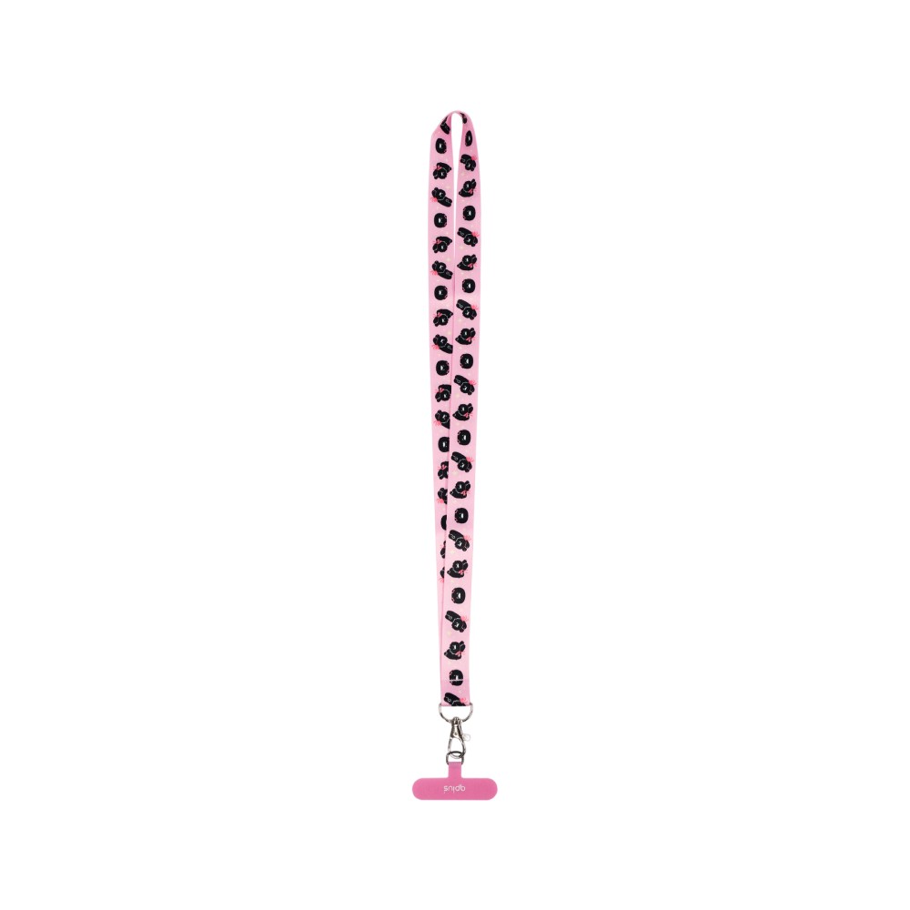 QPLUS x KAKAO Friends สายคล้องโทรศัพท์ Fluffy Ribbon Club Crossbody Strap Pink